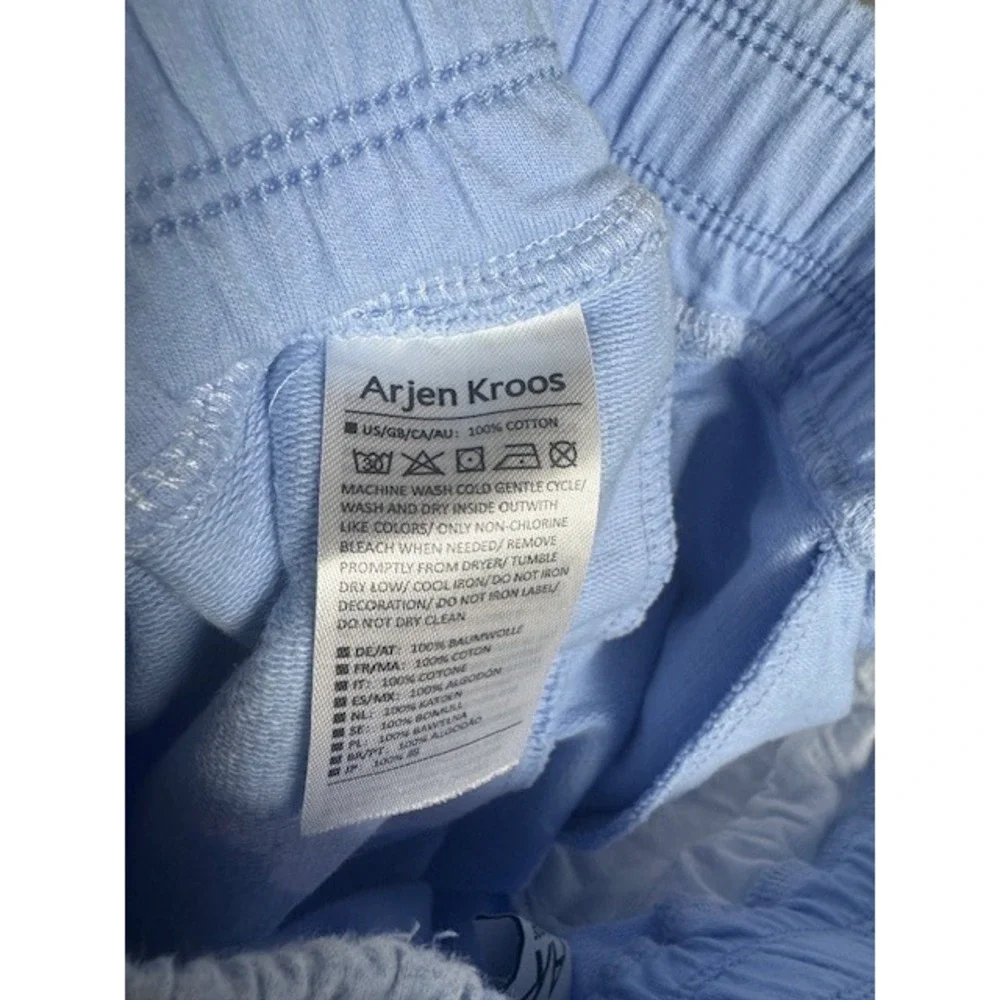 Arjen Kroos Shorts Mens S Light Blue Cotton Lounge Gym Drawstring AK Logo - Picture 7 of 10